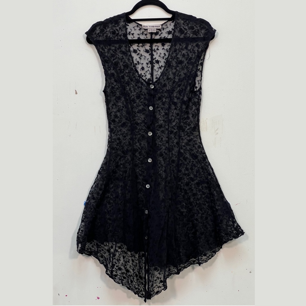 Beth Schaeffer - Sheer Lace Black Dress - size 1 - stretchy